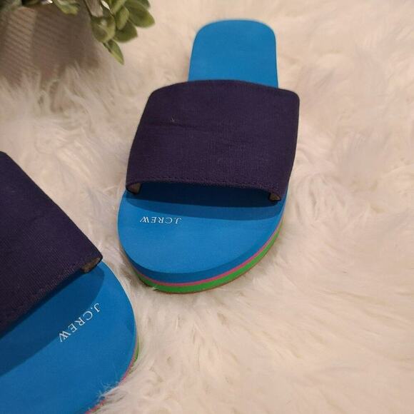J. Crew Platform EVA Blue Stripe Slides Size 6 - Picture 7 of 12